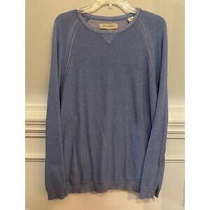 TOMMY BAHAMA Sweater Crew Neck Mens Medium Cotton Casual Blue NEW